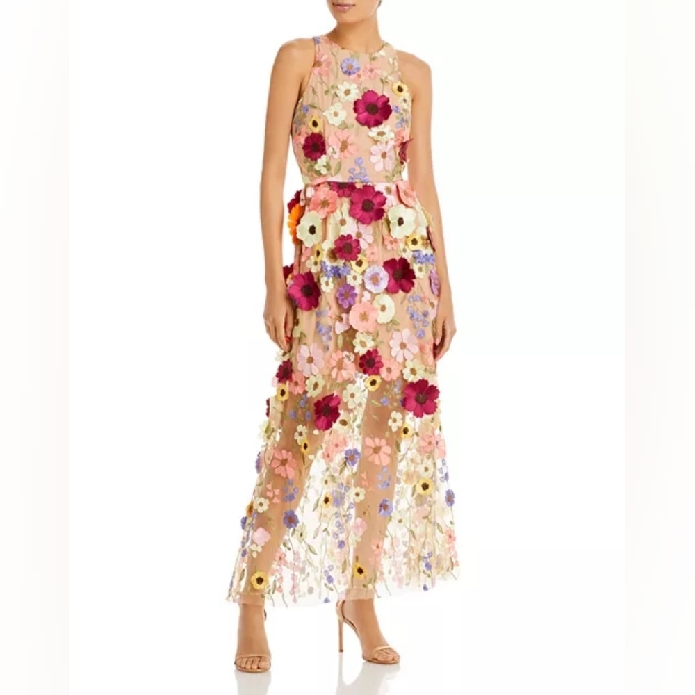 NWT MILLY Hannah Floral Sleeveless Maxi Dress - Size 6 - Picture 1 of 7